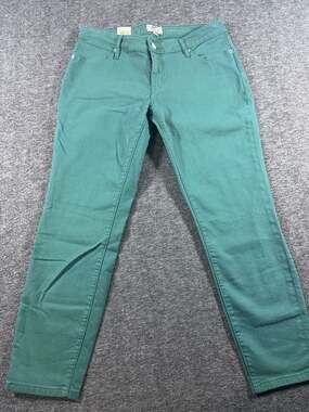 Fossil Long Live Vintage Pencil Slim Cut Green Jeans Size 29